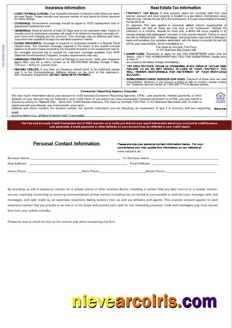 UAE Rakbank Elite bank mortgage statement, 3 pages 3